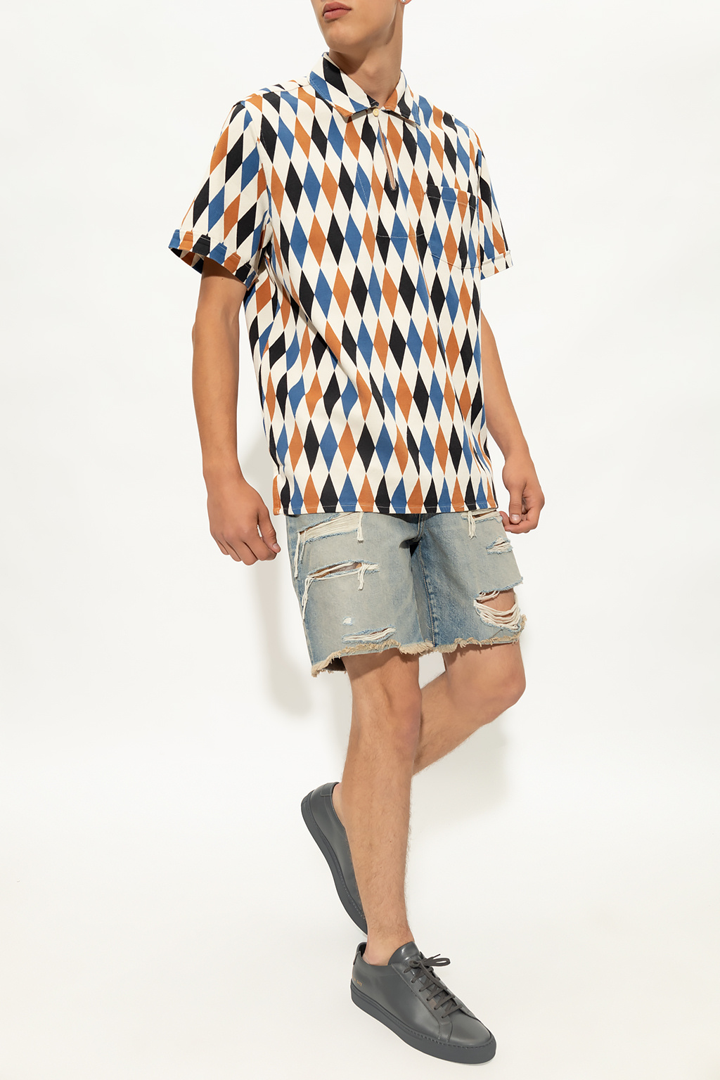 Denim shorts Amiri - Slitna skinny jeans med rep i midjan